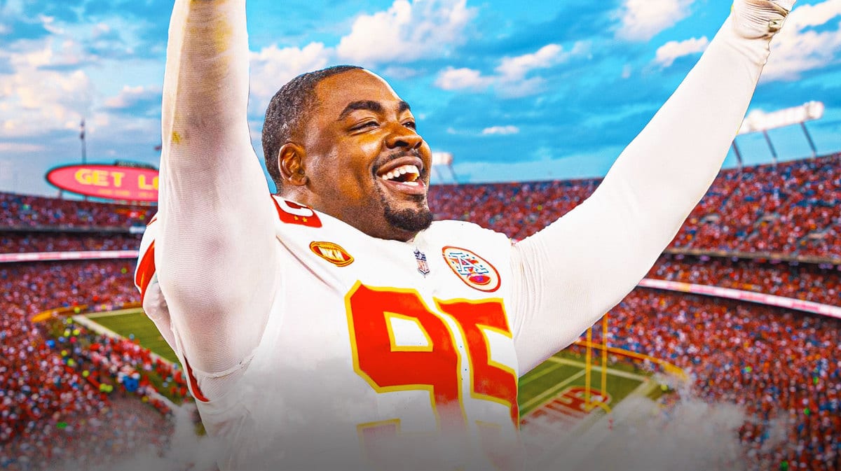 Chris Jones in Kansas City Chiefs jersey smiling