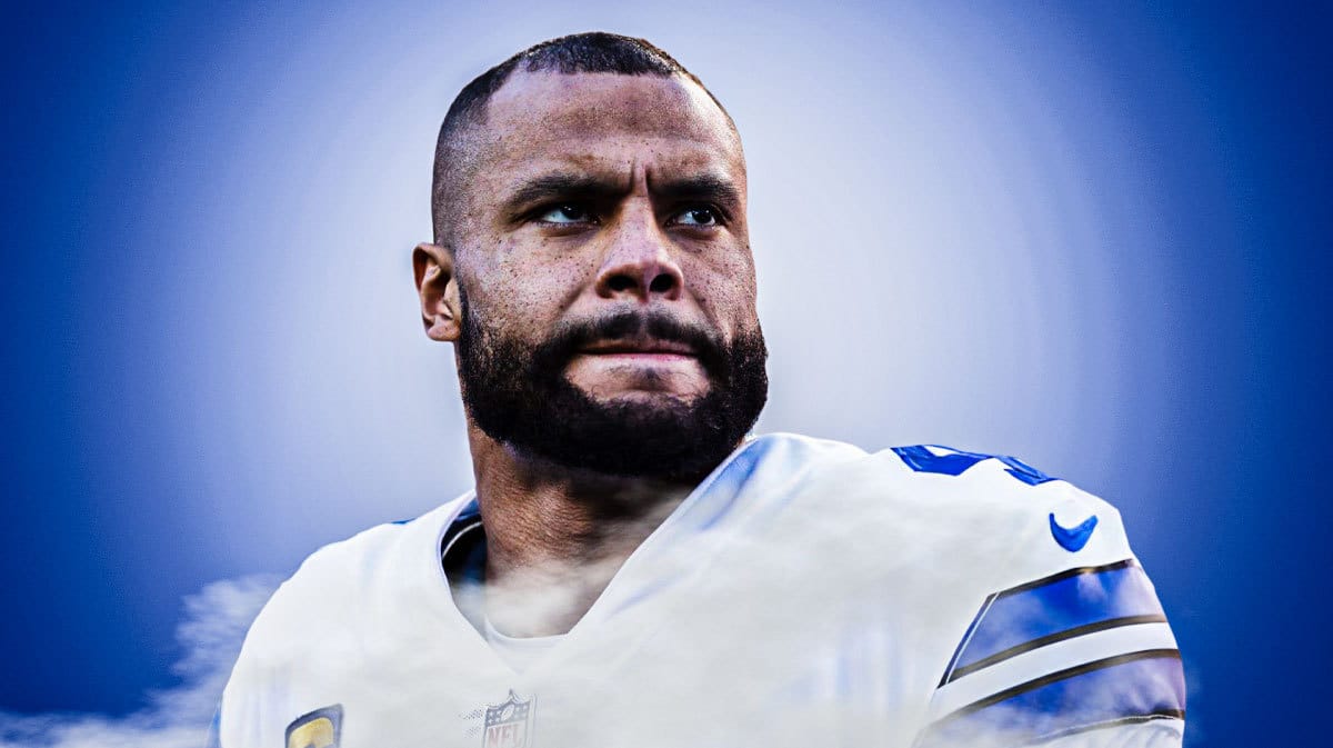 Cowboys' Dak Prescott looking serious.