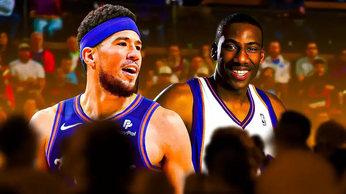 Devin Booker in Phoenix Suns jersey, Amar'e Stoudemire