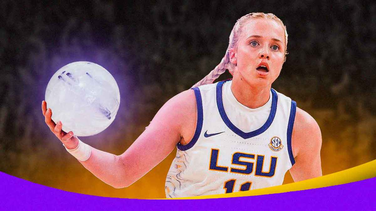 LSU’s Hailey Van Lith holding a crystal ball