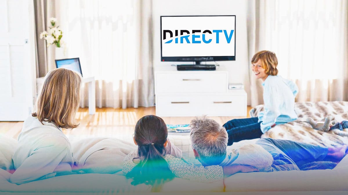 Family watching DirectTV.