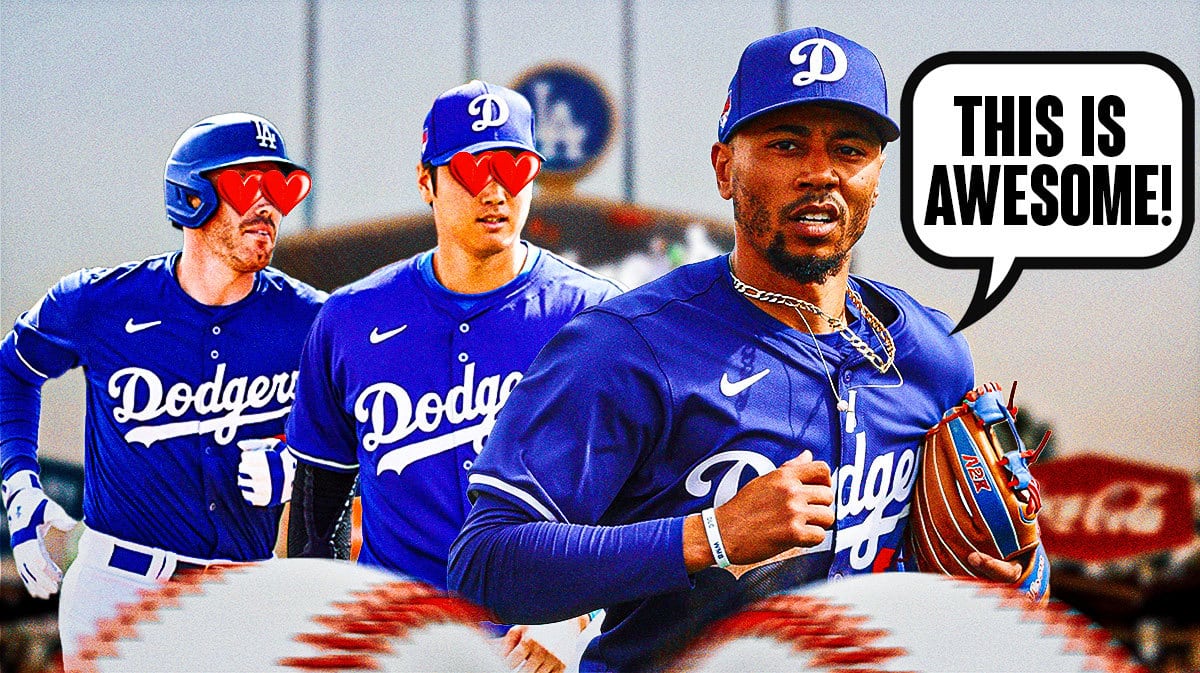 Dodgers' Mookie Betts saying, "This is awesome!"