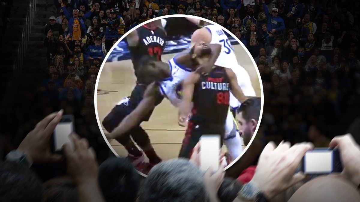 Warriors Draymond Green Heat Patty Mills foul