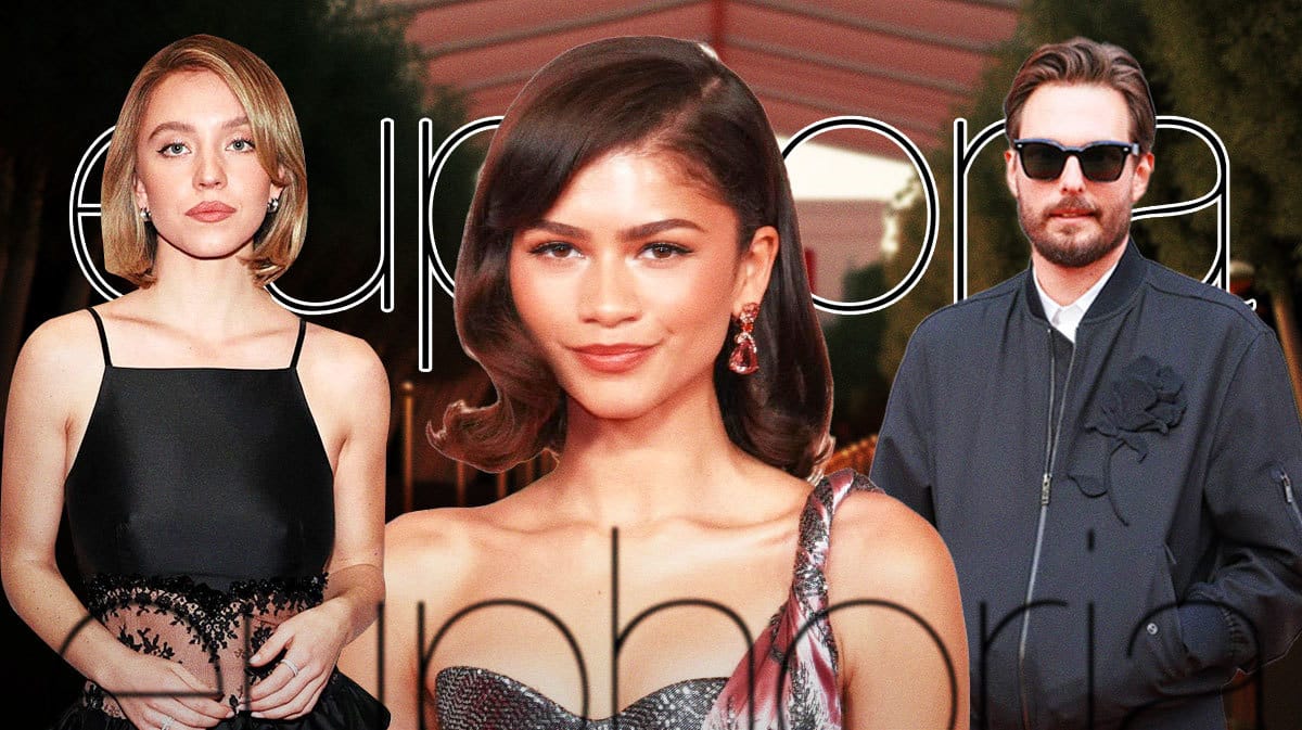 Euphoria HBO series logo with Sydney Sweeney, Zendaya, and Sam Levinson.