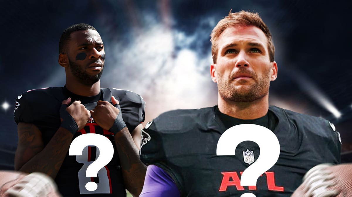 Falcons' Kyle Pitts, Kirk Cousins with question marks on their jerseys