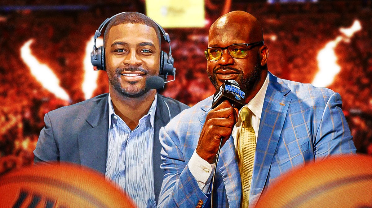 Shaquille O'Neal, Dorell Wright, Heat, Shaq Heat, Shaq fight, Shaq and Dorell Wright with Heat arena in the background