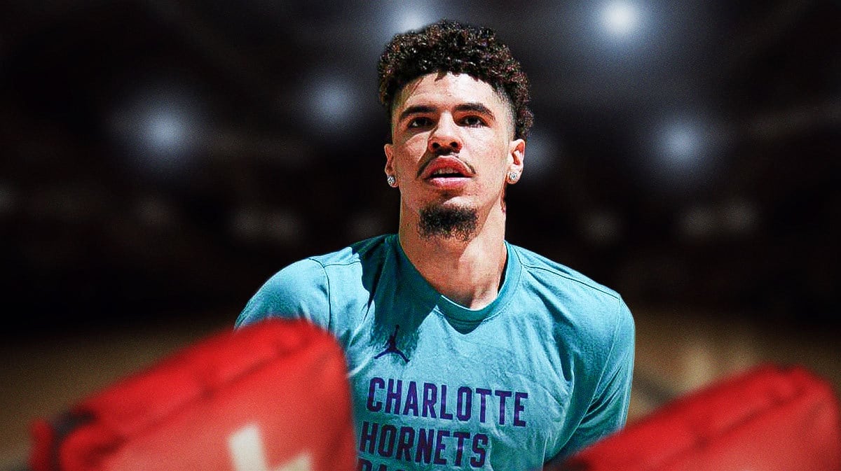 LaMelo Ball with a first aid kit