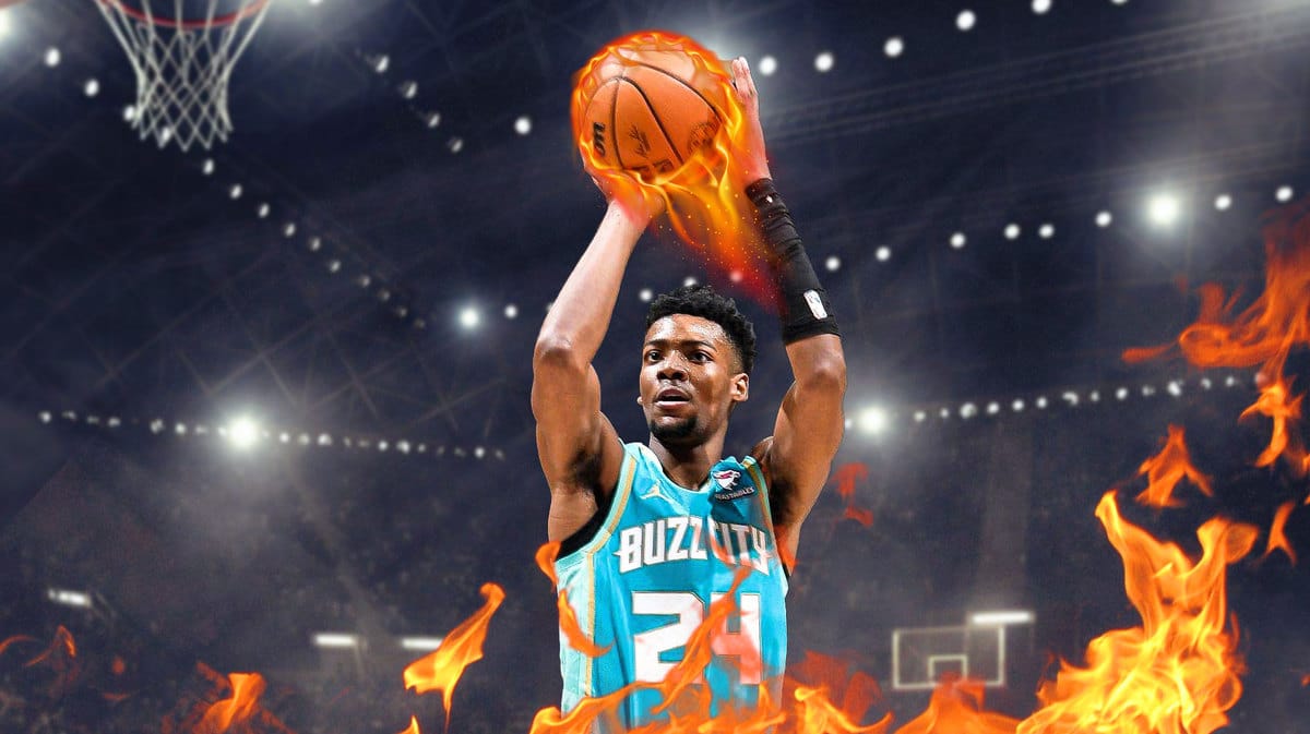 Brandon Miller shooting the ball on fire