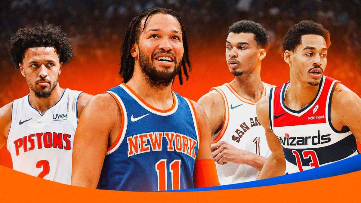 Knicks' Jalen Brunson with Pistons' Cade Cunningham, Spurs' Victor Wembanyama and Wizards' Jordan Poole