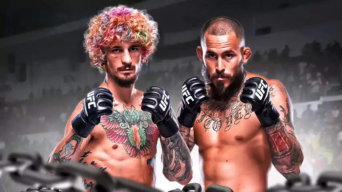 Sean O'Malley and Marlon Vera in fighting poses together