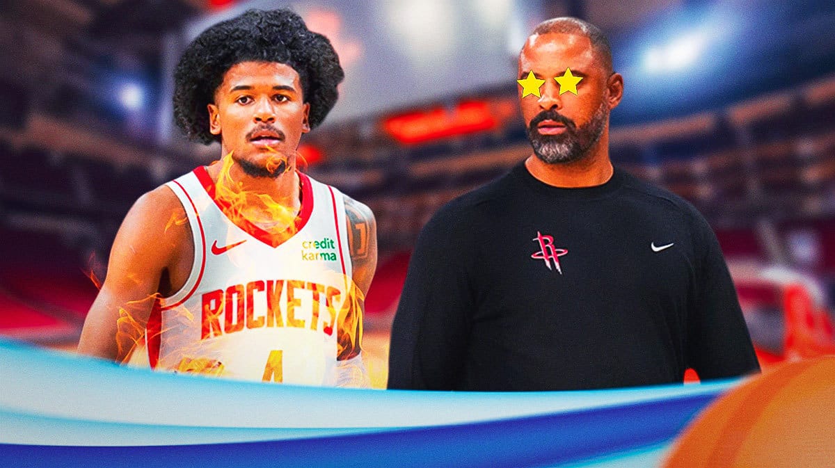 Jalen Green on one side on fire, Ime Udoka on the other side with stars in his eyes
