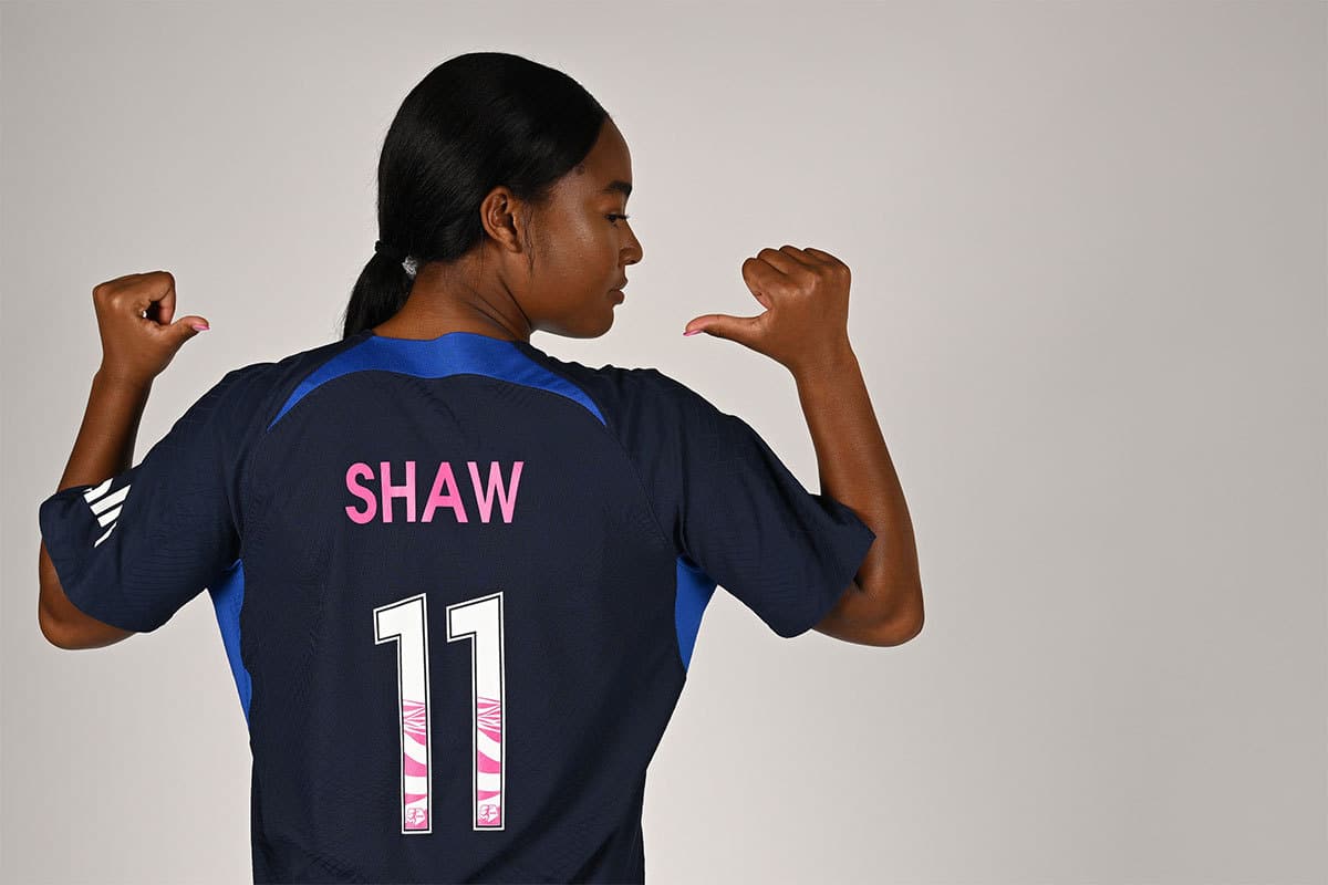 Jayden Shaw of the United States Women's National Team posing for a picture