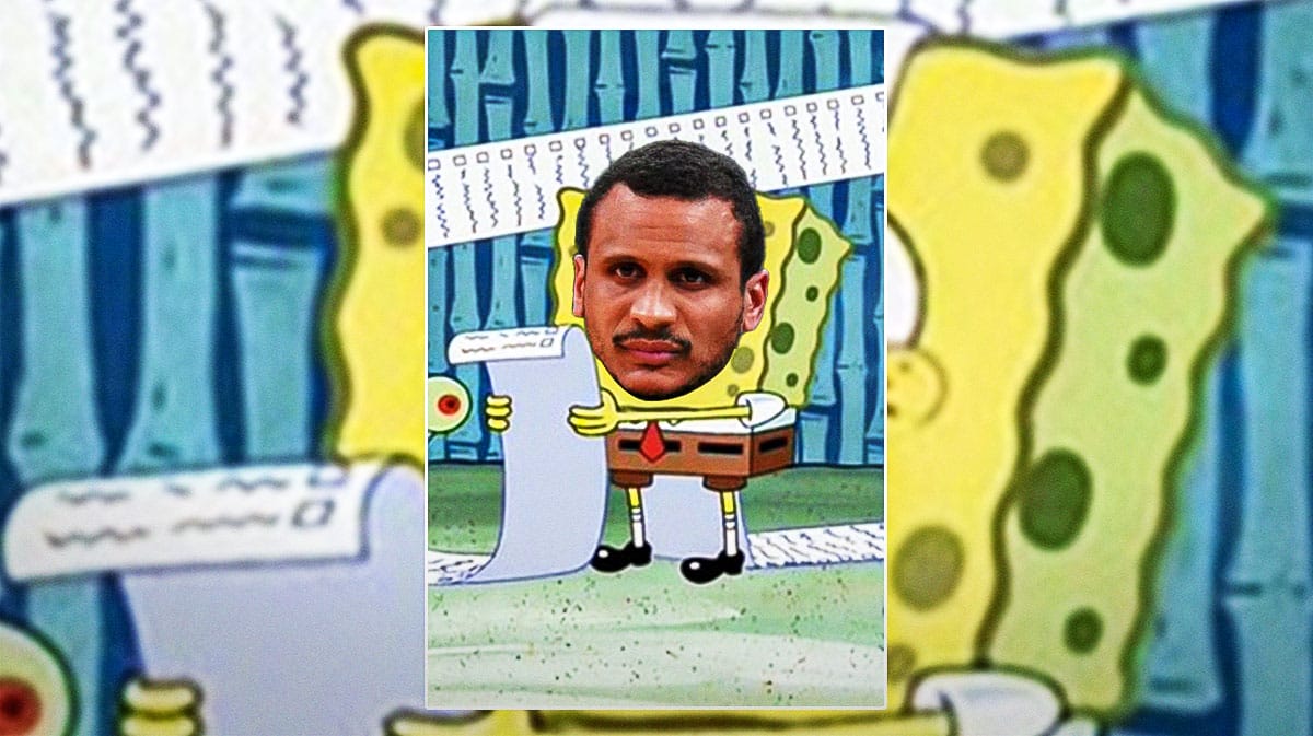 Celtics coach Joe Mazzulla on SpongeBob reading a list