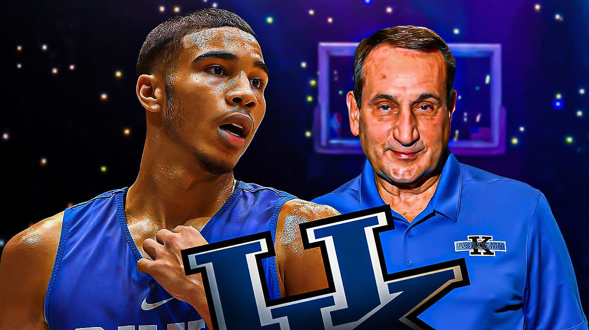 Jayson Tatum in a Duke uniform, Mike Krzyzewski