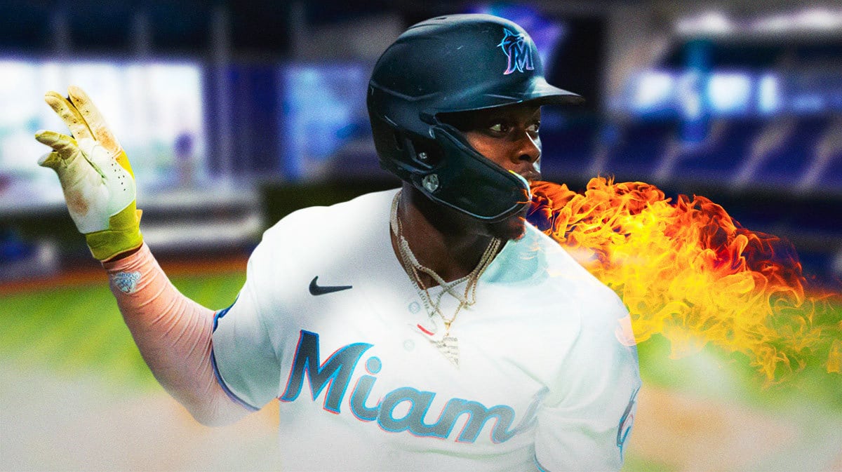 Marlins' Jazz Chisholm Jr. breathing fire.