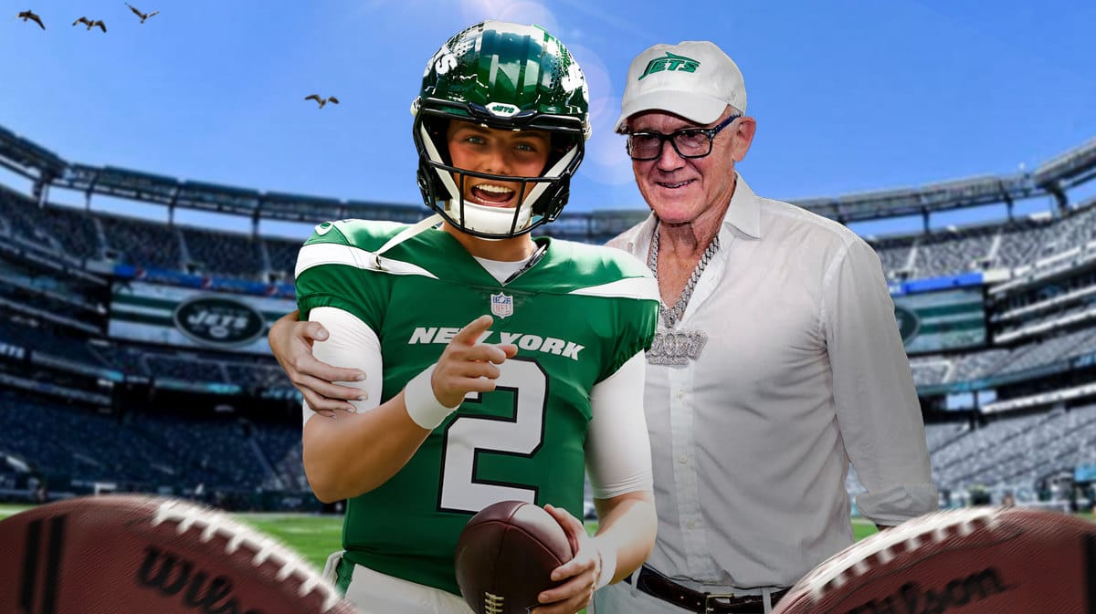Jets Zach Wilson and Woody Johnson at MetLife Stadium