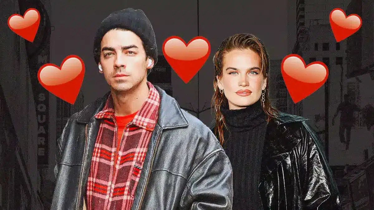 Joe Jonas, Stormi Bree with hearts around them