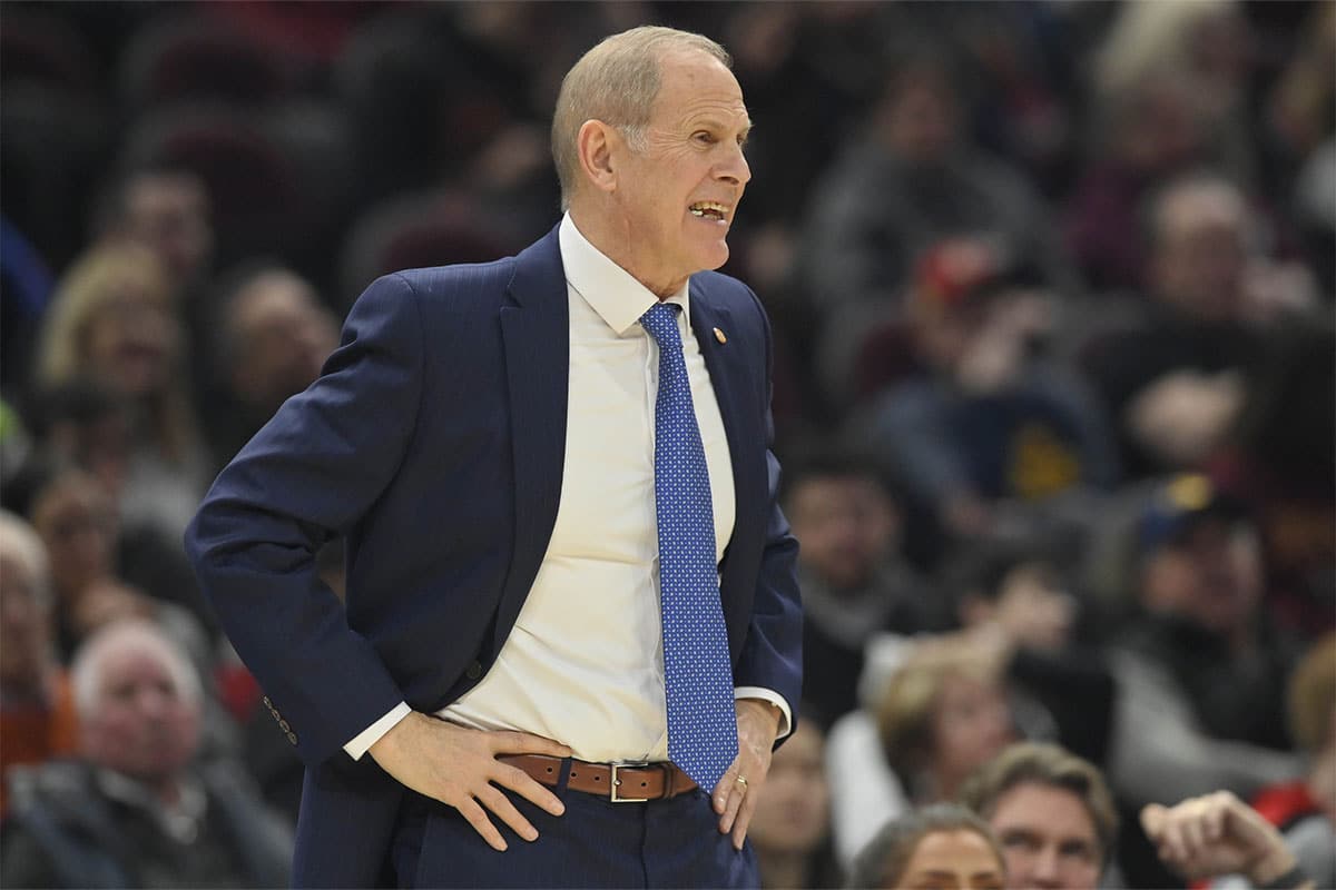  Cleveland Cavaliers head coach John Beilein reacts in the second quarter against the LA Clippers at Rocket Mortgage FieldHouse.