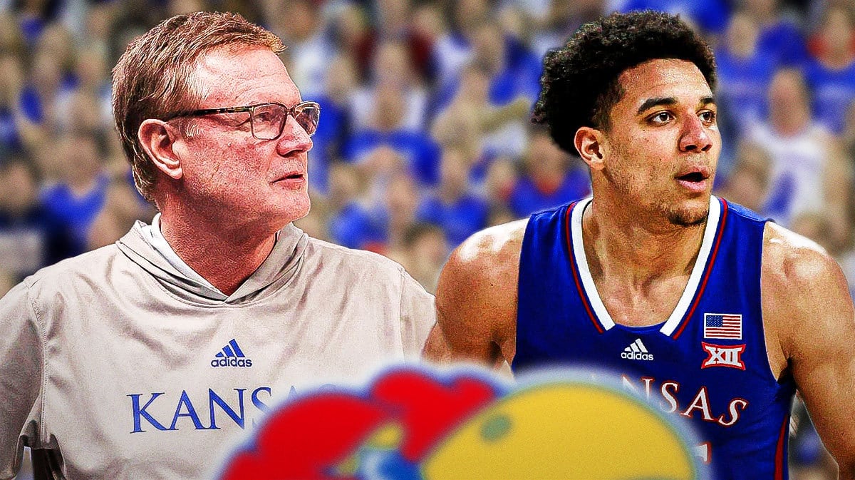 Kansas head coach Bill Self and Jayhawks guard Kevin McCullar