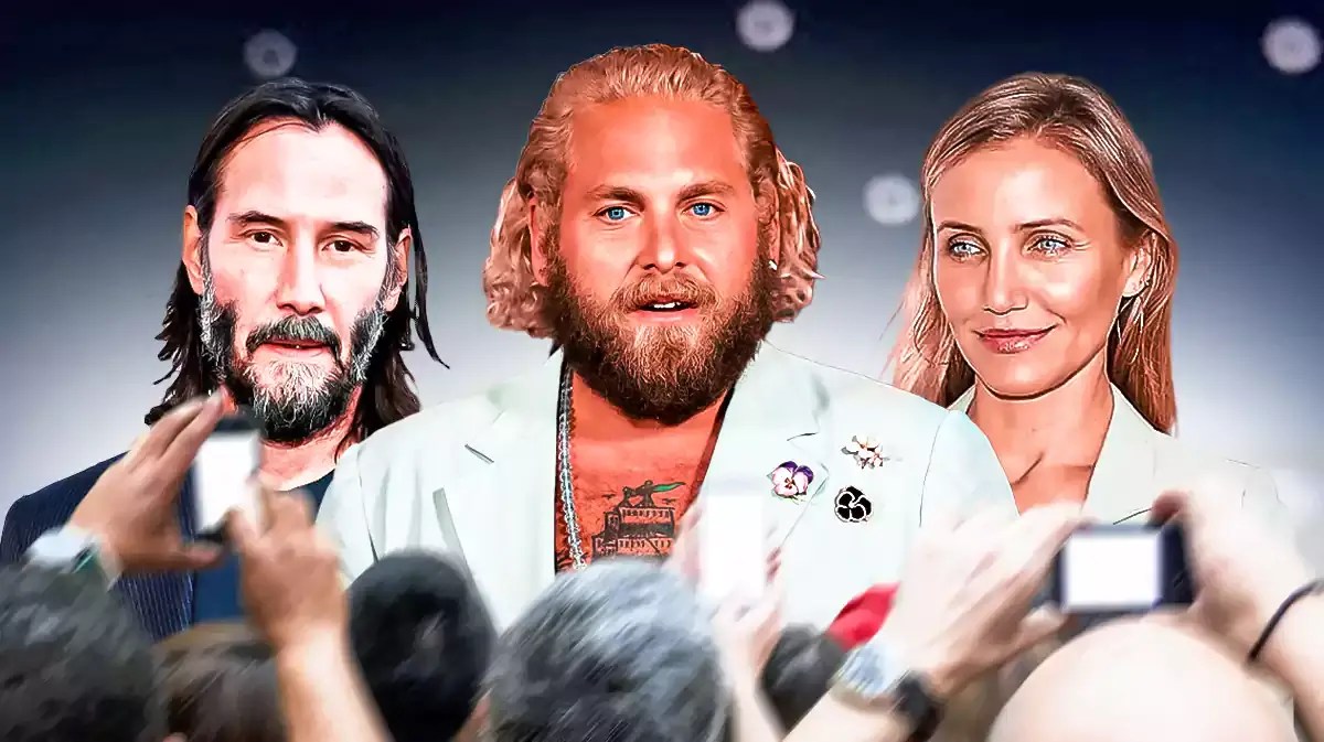Keanu Reevs, Jonah Hill, and Cameron Diaz.