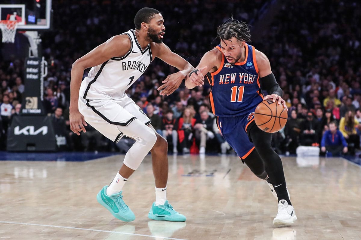 Nets' Mikal Bridges anfd Knicks' Jalen Brunson