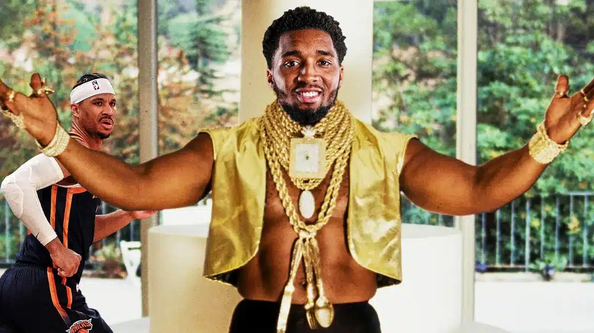 Donovan Mitchell (Cavs) as Mr T , with Josh Hart (Knicks) peeking from behind