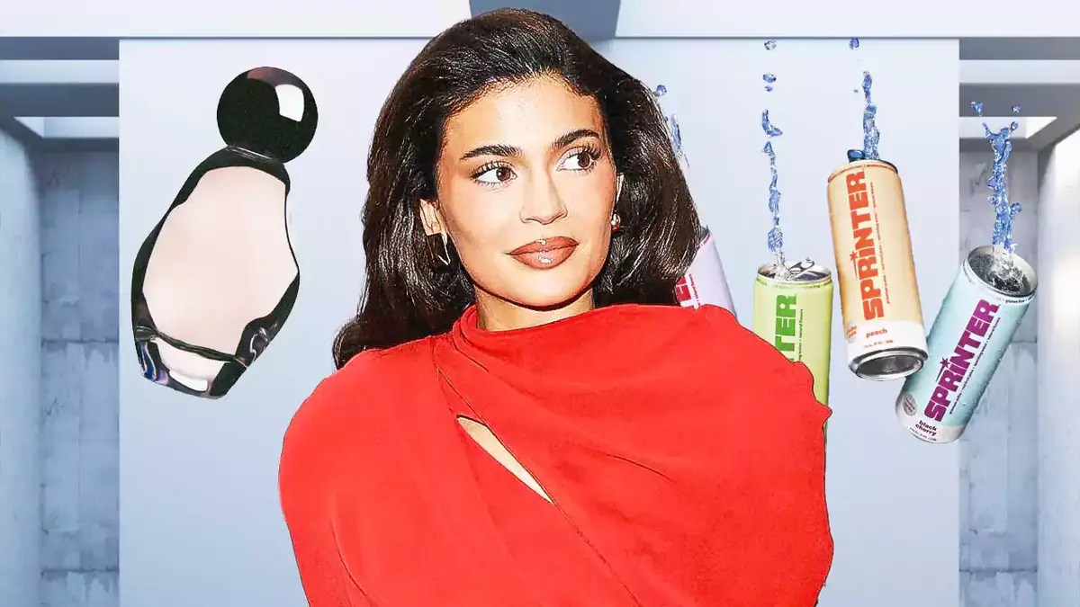 Kylie Jenner with perfume Cosmic and her vodka soda Sprinter