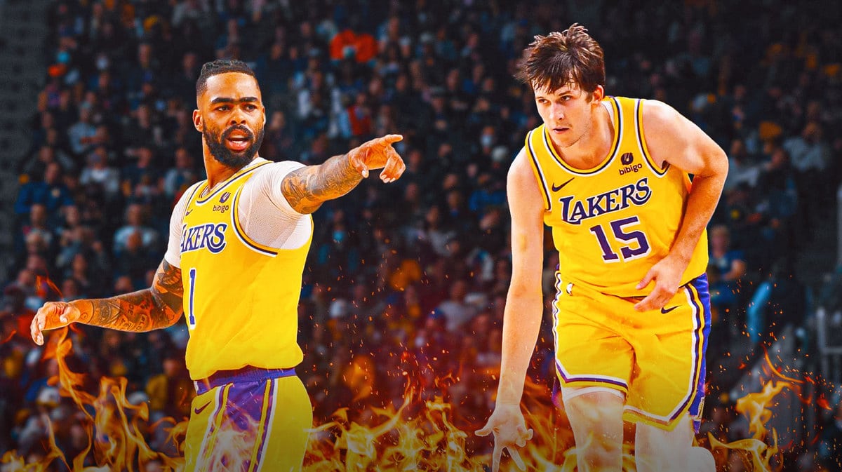Lakers Austin reaves and D'Angelo Russell after Bucks win