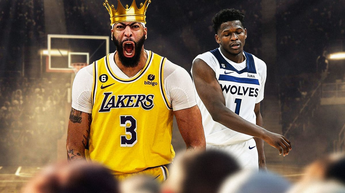 Lakers Anthony Davis after LeBron James win over Anthony Edwards Timberwolves