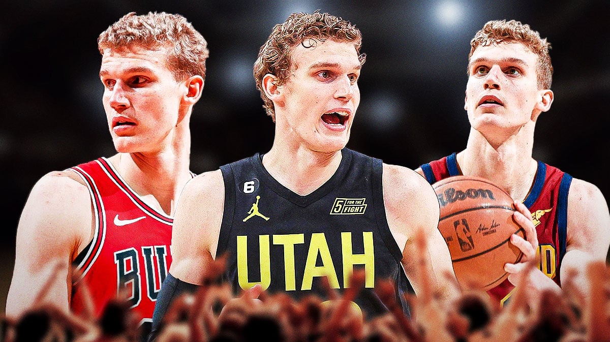 Lauri Markkanen playing for the Bulls, the Jazz and the Cavaliers.