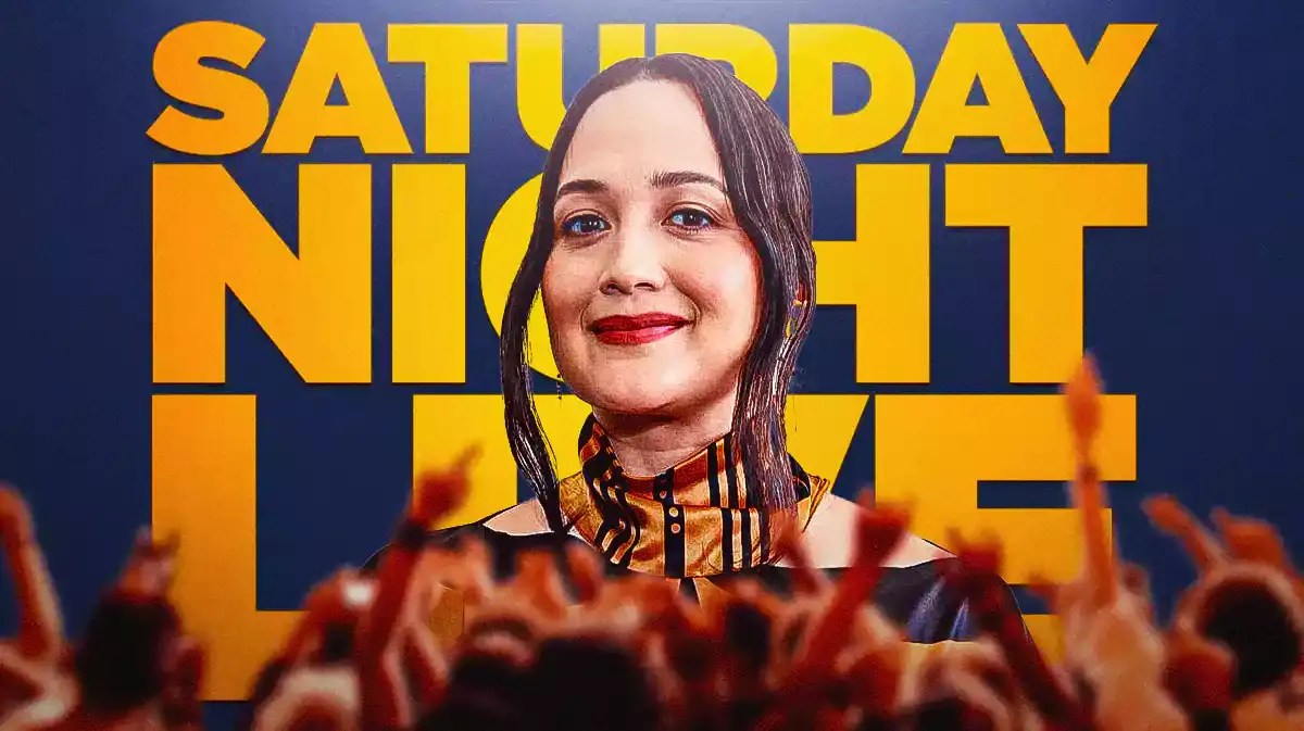 Lily Gladstone and a Saturday Night Live logo.
