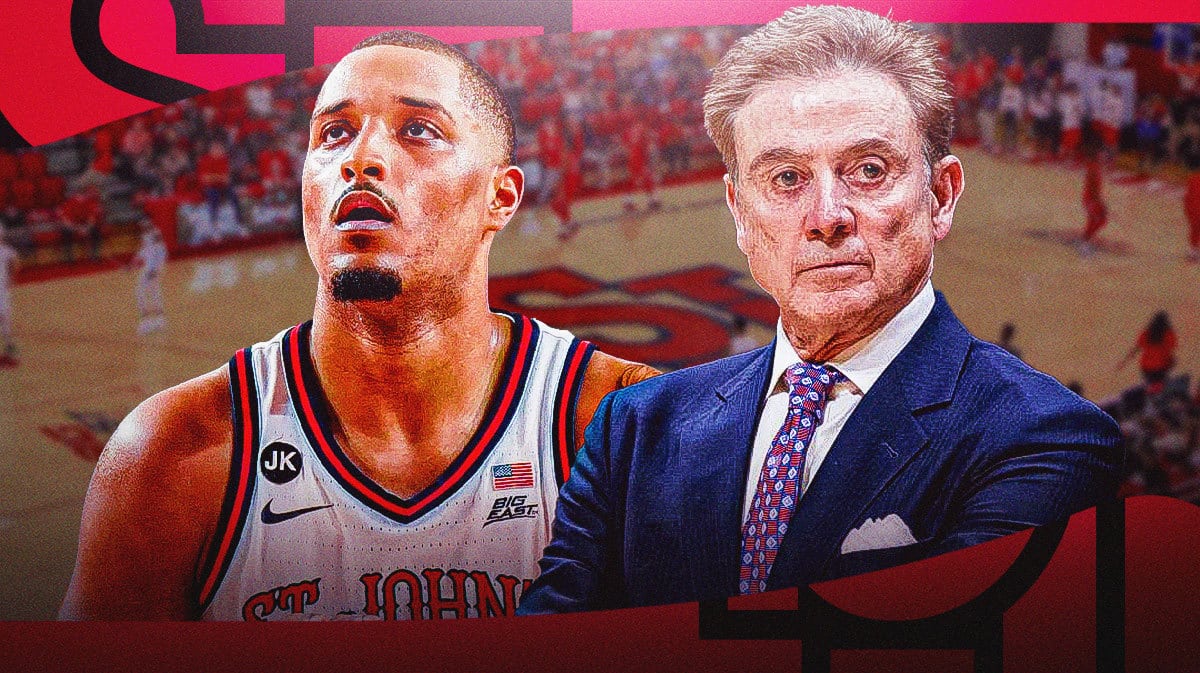 St. John's head coach Rick Pitino and Joel Soriano