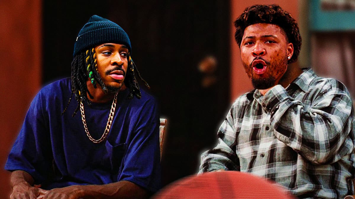 Ja Morant (Grizzlies) as the guy on the right and Marcus Smart as guy on the right