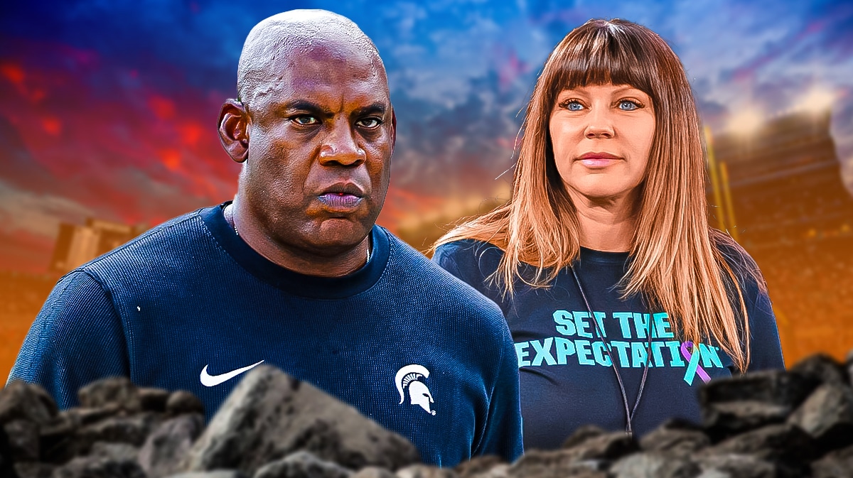 Former Michigan State football coach Mel Tucker and Brenda Tracy