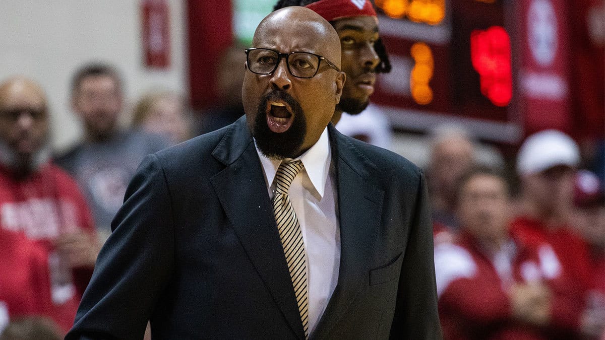 Indiana Hoosiers head coach Mike Woodson in the second half against the Michigan State Spartans at Simon Skjodt Assembly Hall.