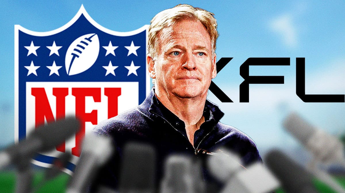 Roger Goodell, NFL logo, XFL logo