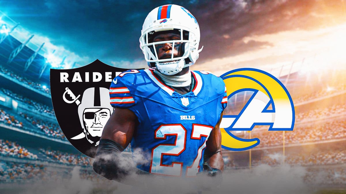 Tre'Davious White, Los Angeles Rams logo, Las Vegas Raiders logo, Buffalo Bills