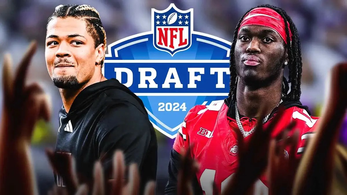 Washington Rome Odunze with Ohio State Marvin Harrison Jr. amid 2024 NFL Draft