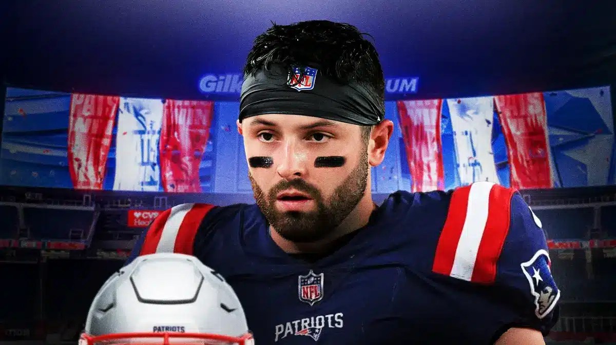 Baker Mayfield (Buccaneers) in Patriots uniform