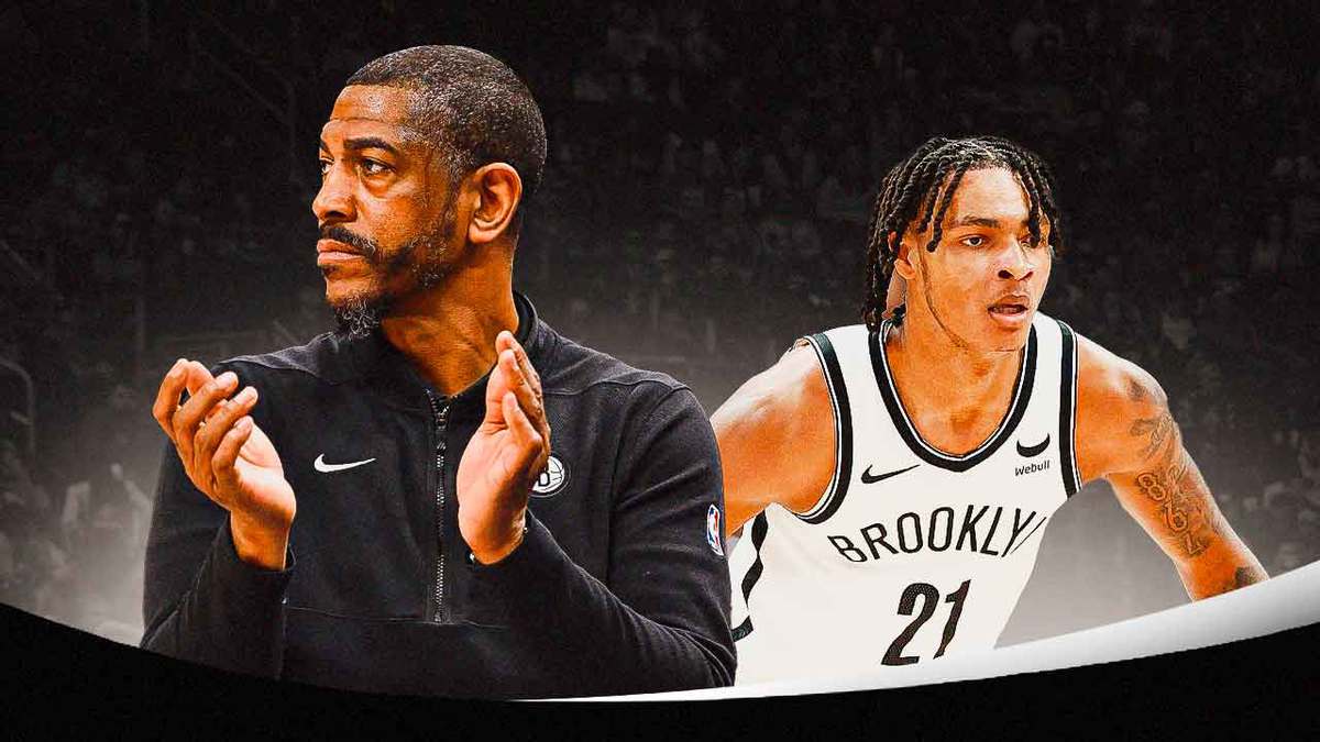 Nets Kevin Ollie and Noah Clowney