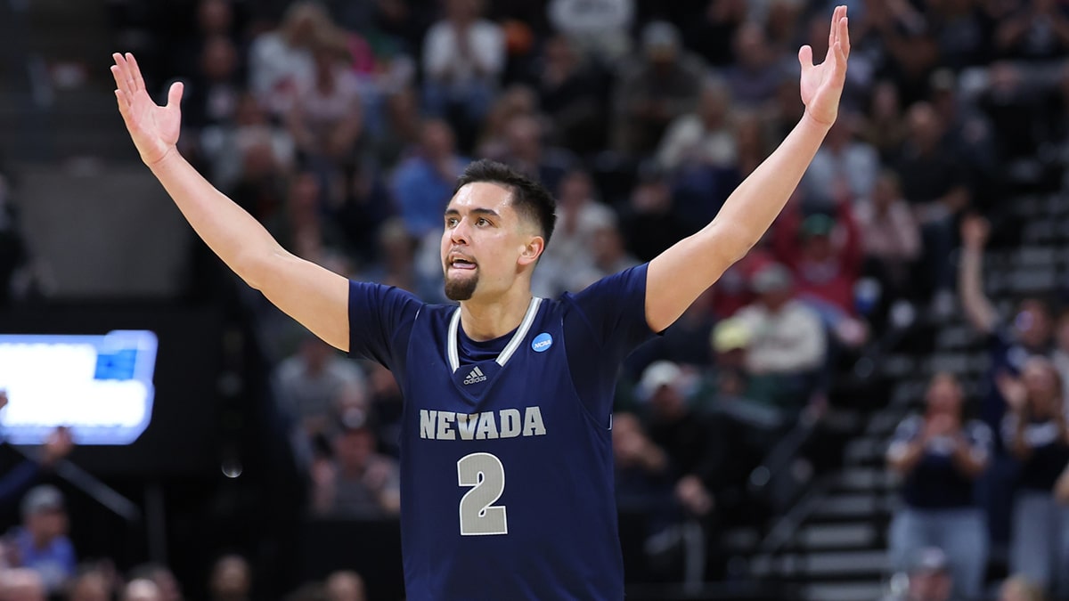 Nevada Wolf Pack guard Jarod Lucas (2) reacts during the second half against Dayton Flyers in the first round of the 2024 NCAA Tournament