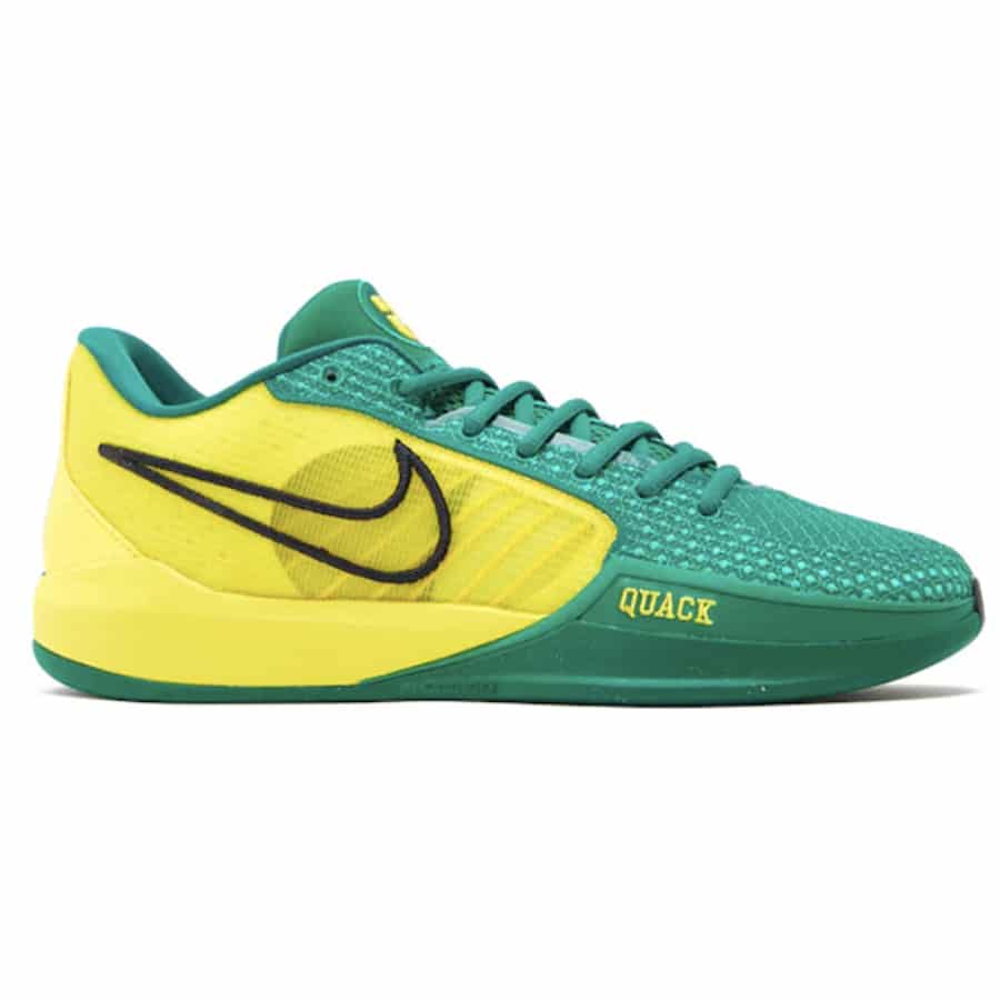 Nike Sabrina 1 'Oregon' - Green/Yellow colorway on a white background.