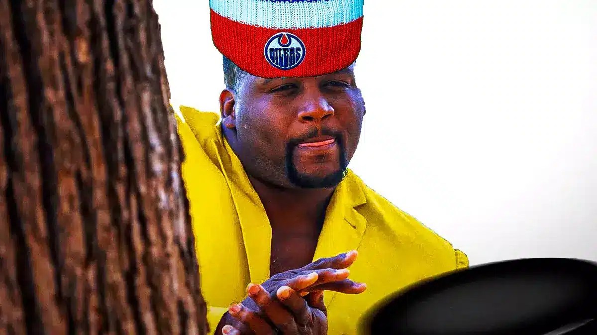 Spice Adams meme with Edmonton Oilers beanie
