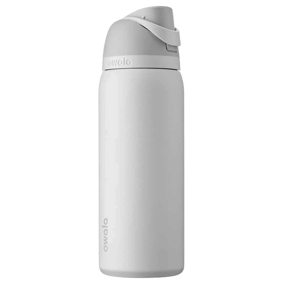 Owala FreeSip Insulated Stainless Steel Water Bottle - Shy Marshmellow color on a white background.