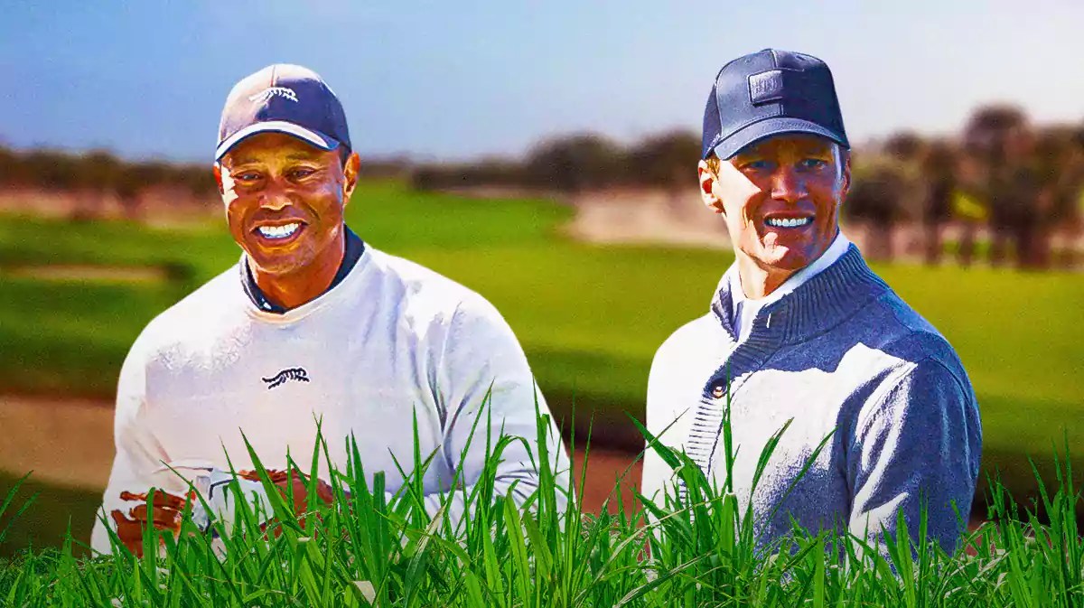 Tiger Woods on the left, Tom Brady on the right.