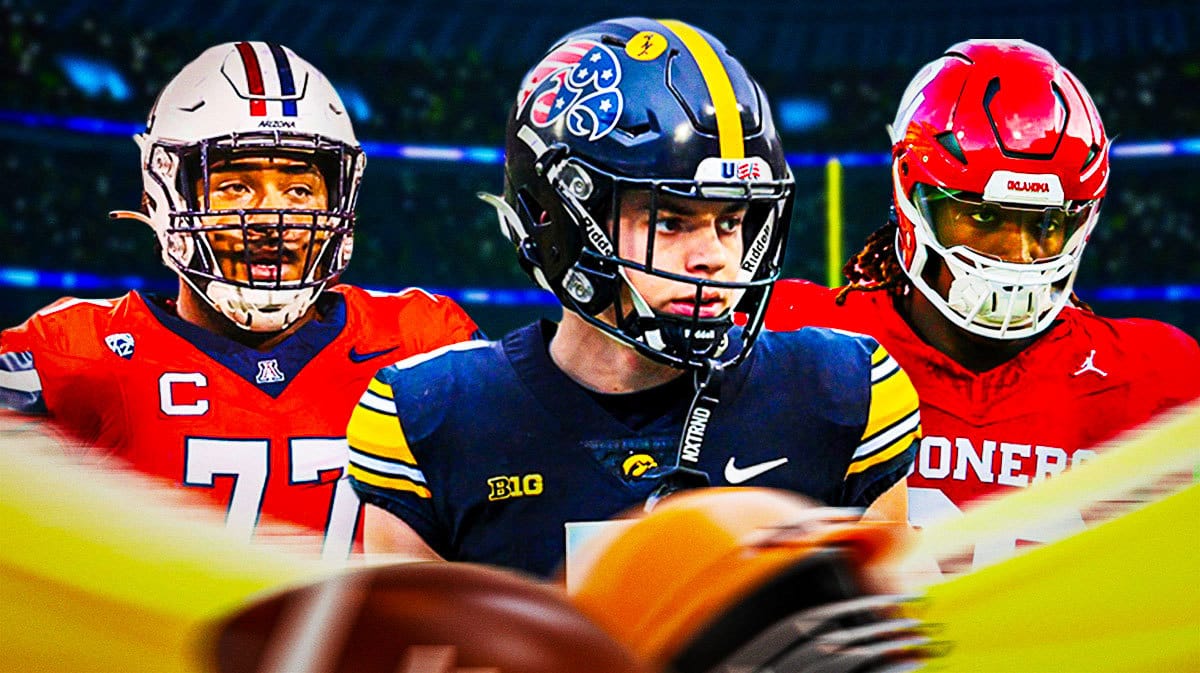 Jordan Morgan Arizona, Cooper DeJean Iowa, Tyler Guyton Oklahoma
