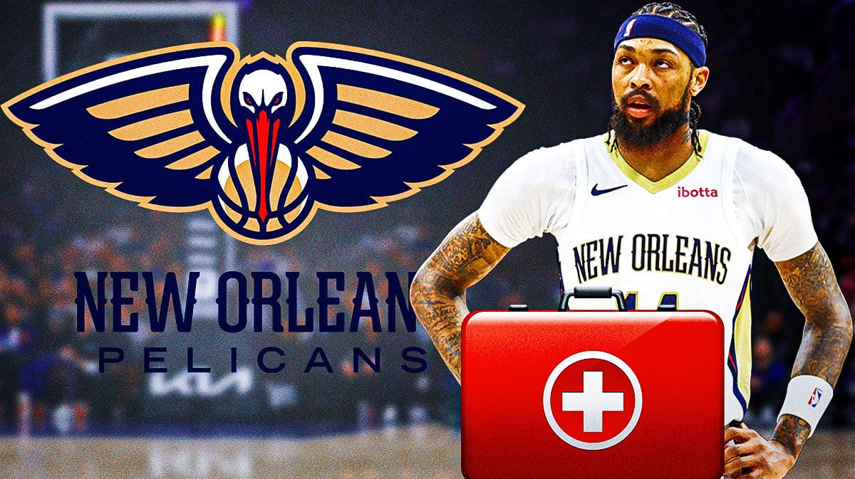 Pelicans' Brandon Ingram with red medical box