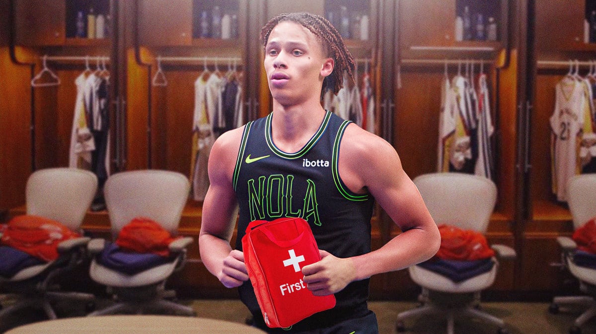 Pelicans' Dyson Daniels holding a first-aid kit