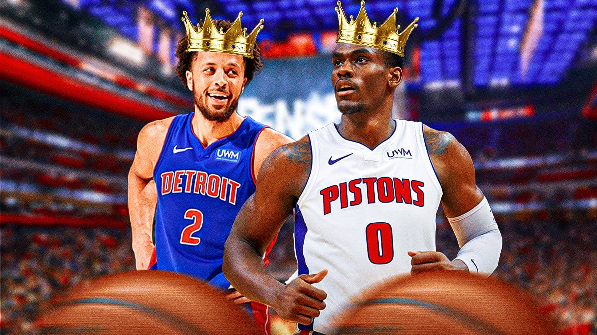 Pistons' Cade Cunningham, Jalen Duren with crowns on their heads
