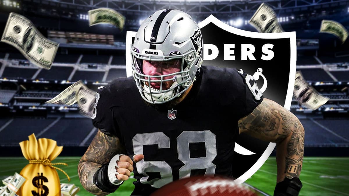 Raiders' Andre James surrounded by money